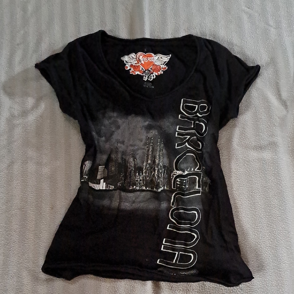 Safon Black Barcelona Graphic Tee Good Condition